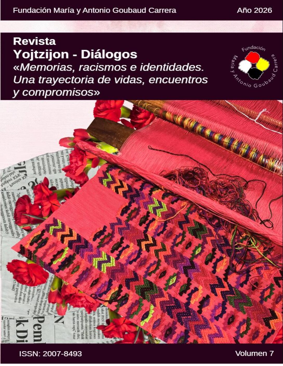 Portada del volumen 7 de la Revista Yojtzijon-Diálogos: Memorias, racismos e identidades